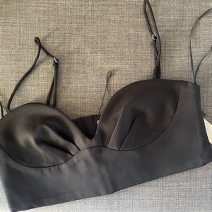 Zara Black Boustier Style Crop